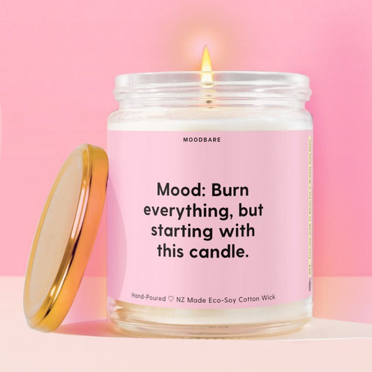 Mood: Burn everything, but starting with this candle.