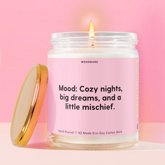 Mood: Cozy nights, big dreams, and a little mischief.